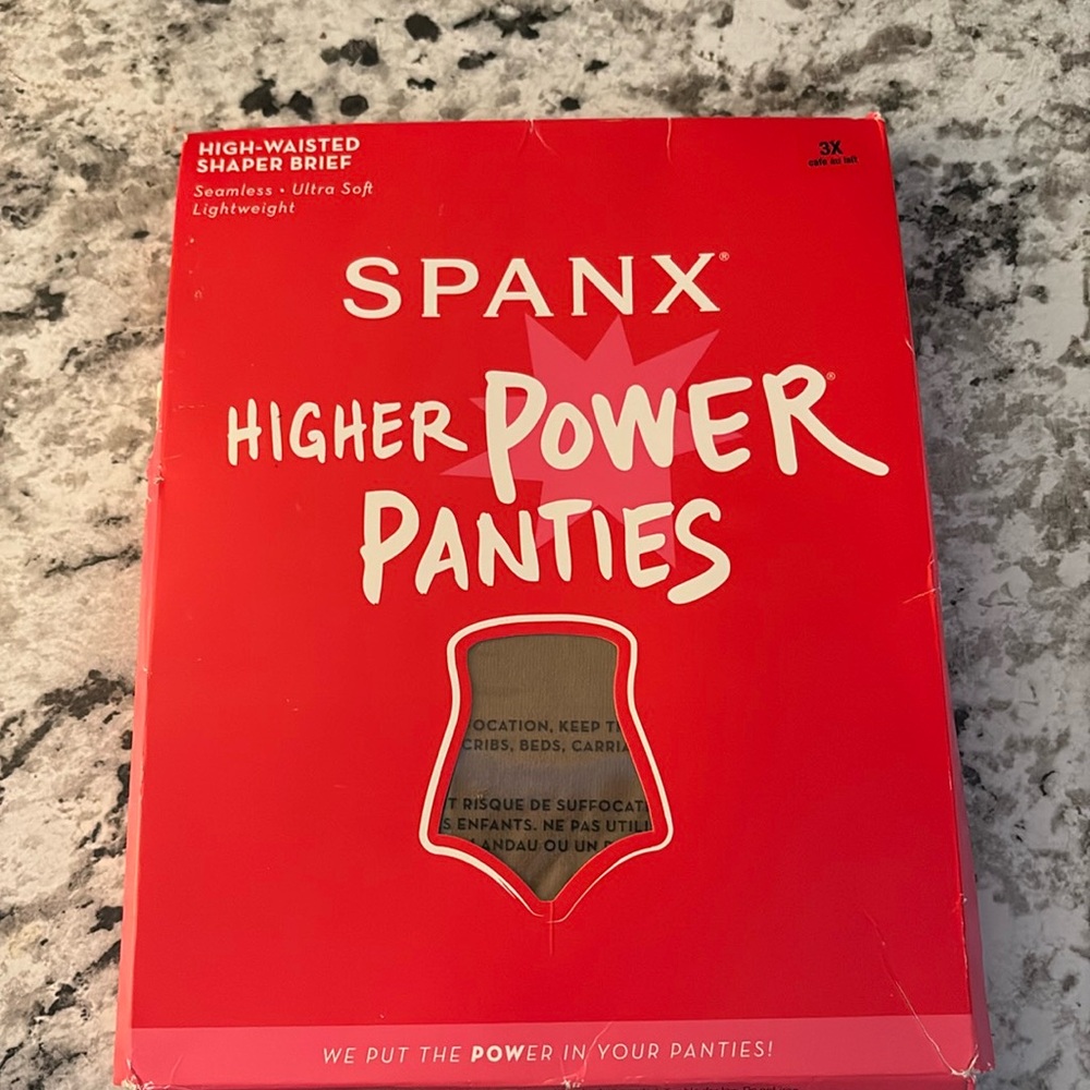 Spanx Hi-Waisted Shaper Brief, size 3X, cafe au lait
